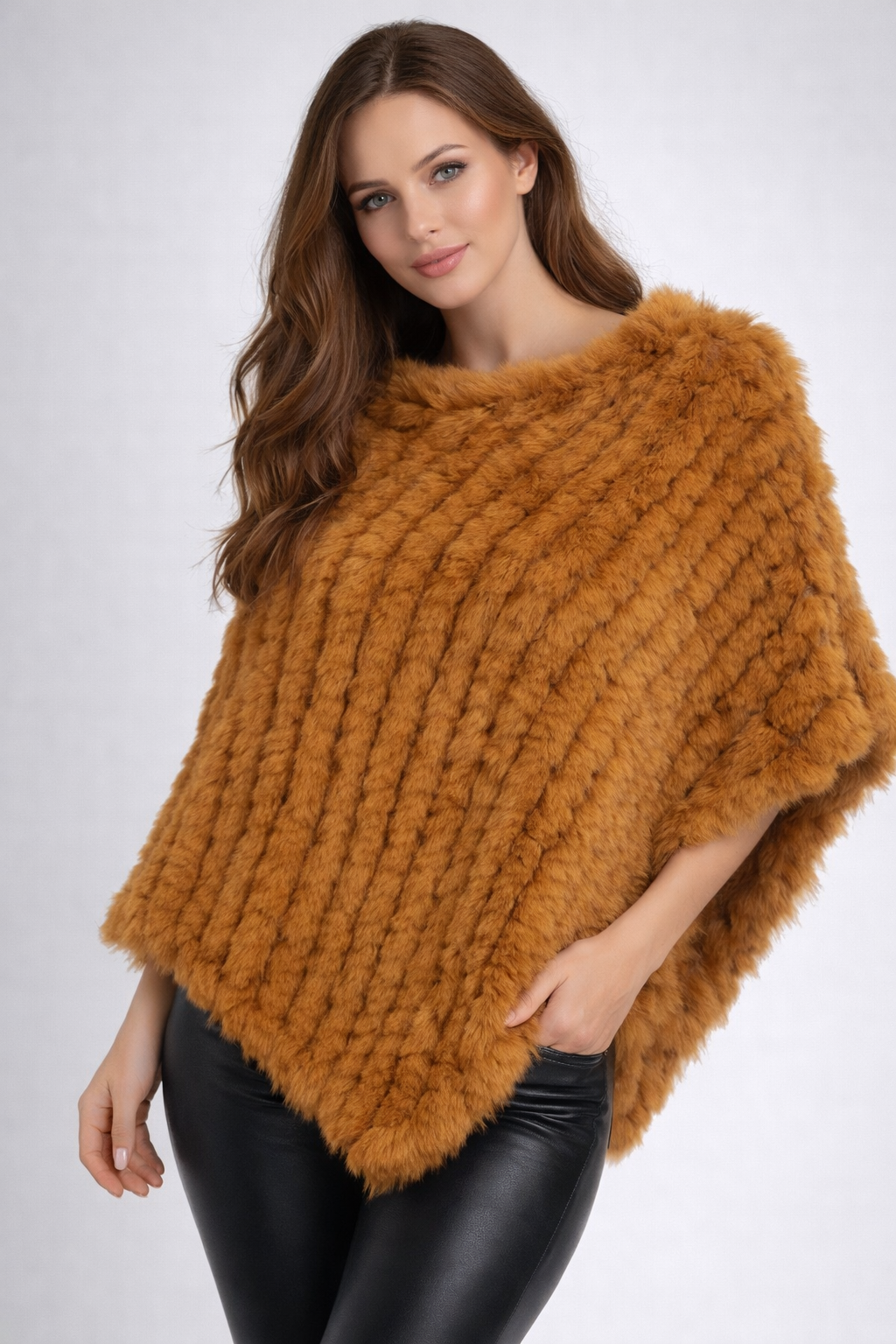 Soft Angora Fur Designer Poncho