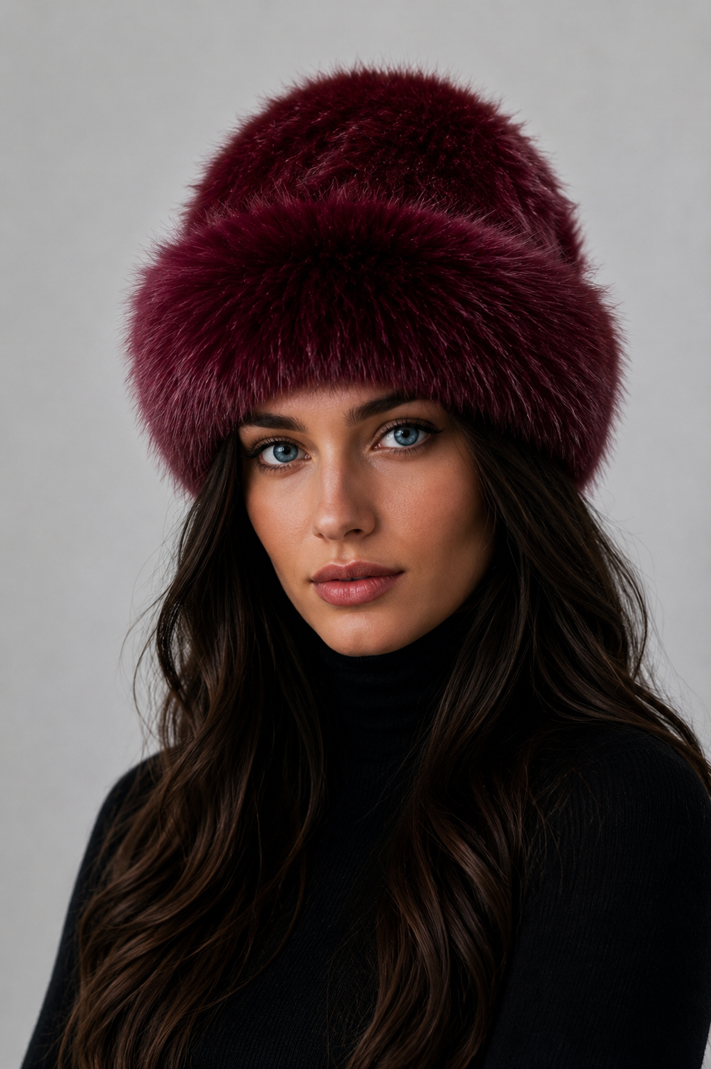 Premium Angora Furry Winter Hat Leopard Print, view 28