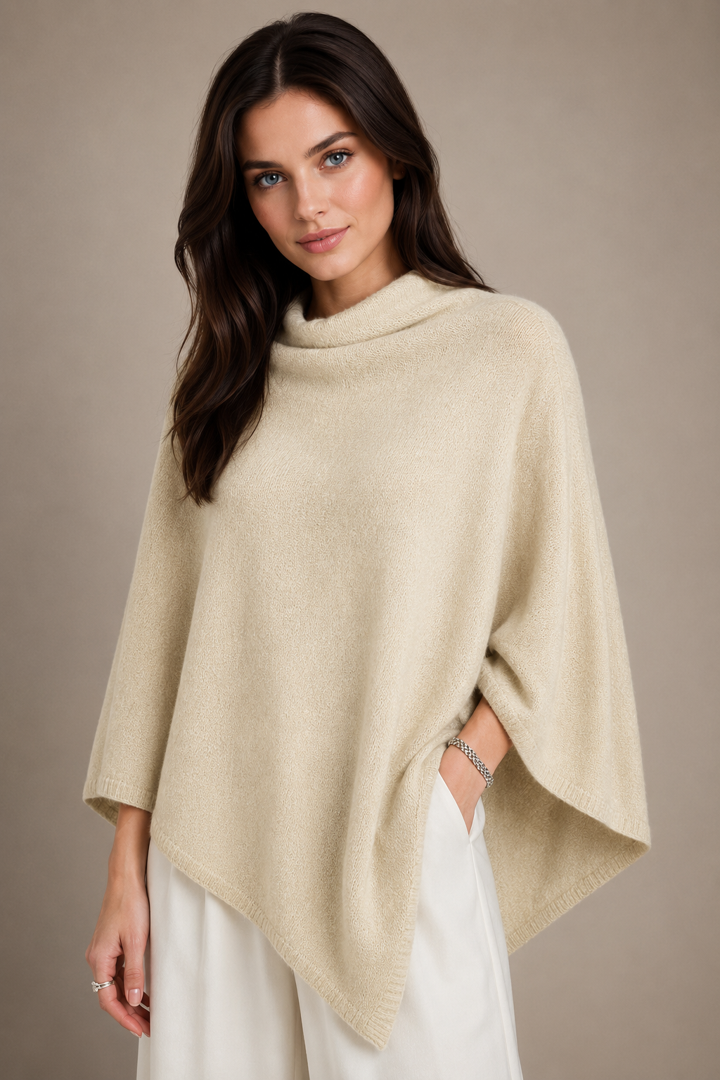 PURE MERINO WOOL PONCHO