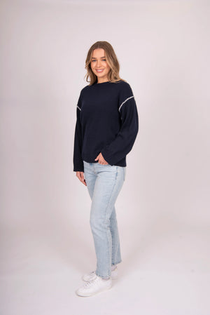 Bella - Hand Stitch Trims Pullover