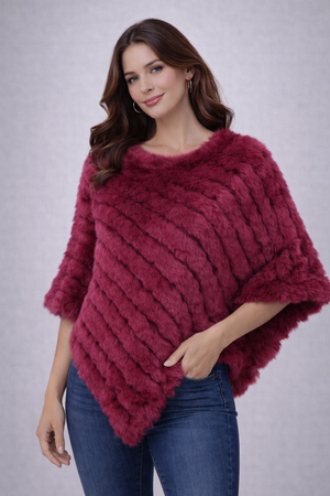 Soft Angora Fur Designer Poncho