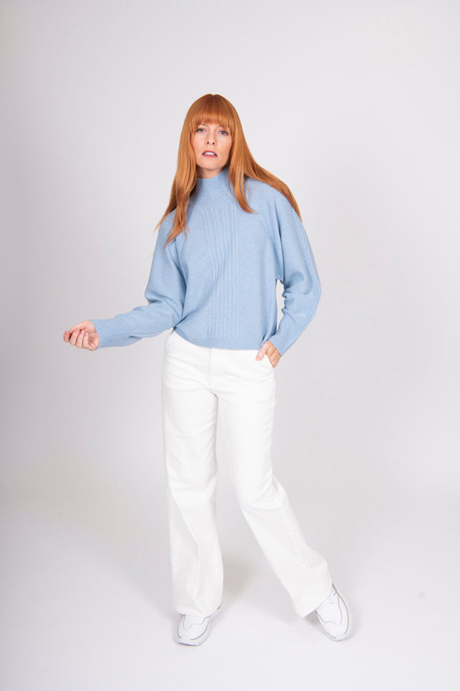 Bridge & Lord Merino/Cashmere Cable Raglan Pullover