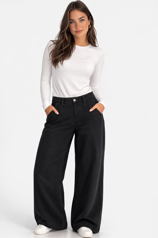 RICH & ROYAL WIDE LEG JEANS