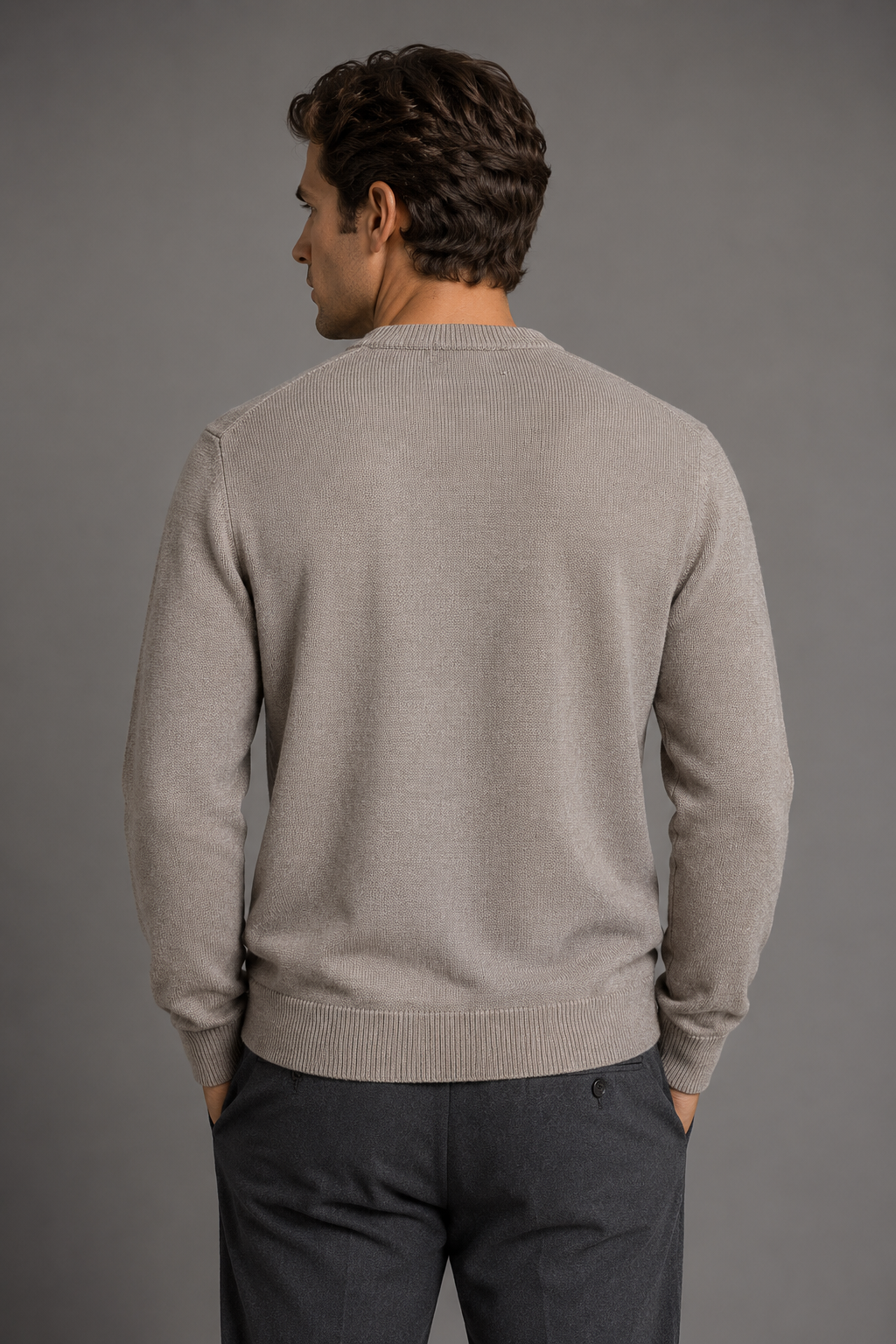 ANSETT GOLD DIAMOND CASHMERE MERINO CREW-NECK PULLOVER