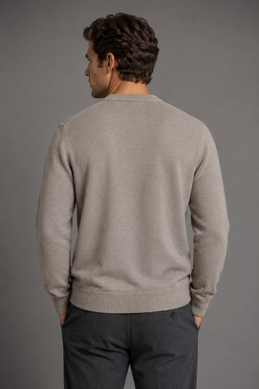 ANSETT GOLD DIAMOND CASHMERE MERINO CREW-NECK PULLOVER