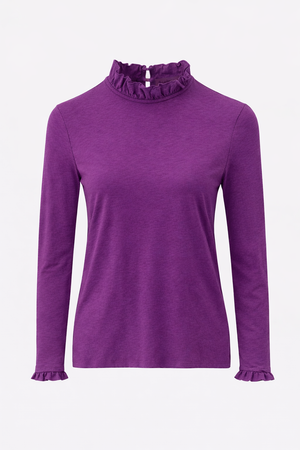 RICH & ROYAL RUFFLED NECK LONG SLEEVE MADE IN PORTUGAL