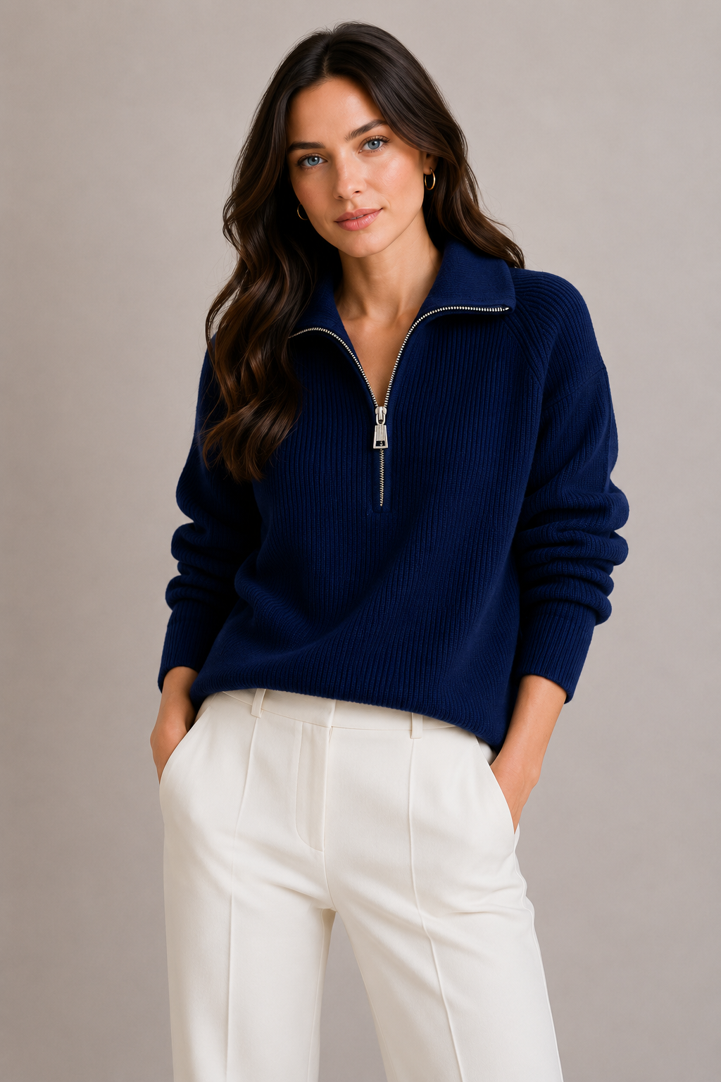 Pure Merino Wool Half Zip Pullover