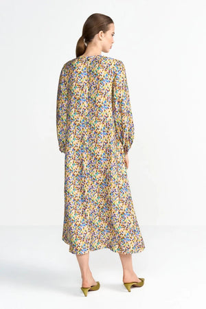 RICH & ROYAL BLOUSE DRESS WITH MULTICOLOR PRINT