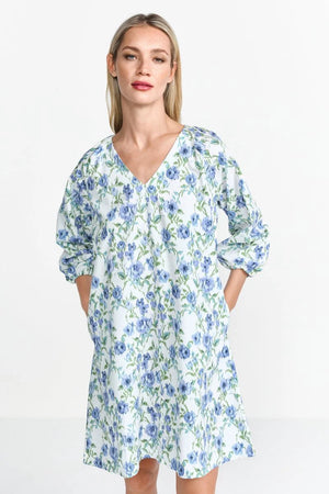 RICH & ROYAL BLOUSE DRESS WITH FLORAL PRINT
