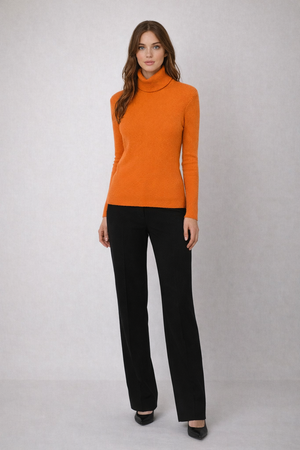 RIBBED ROLL NECK PULLOVER BRIDGE & LORD CASHMERE / MERINO