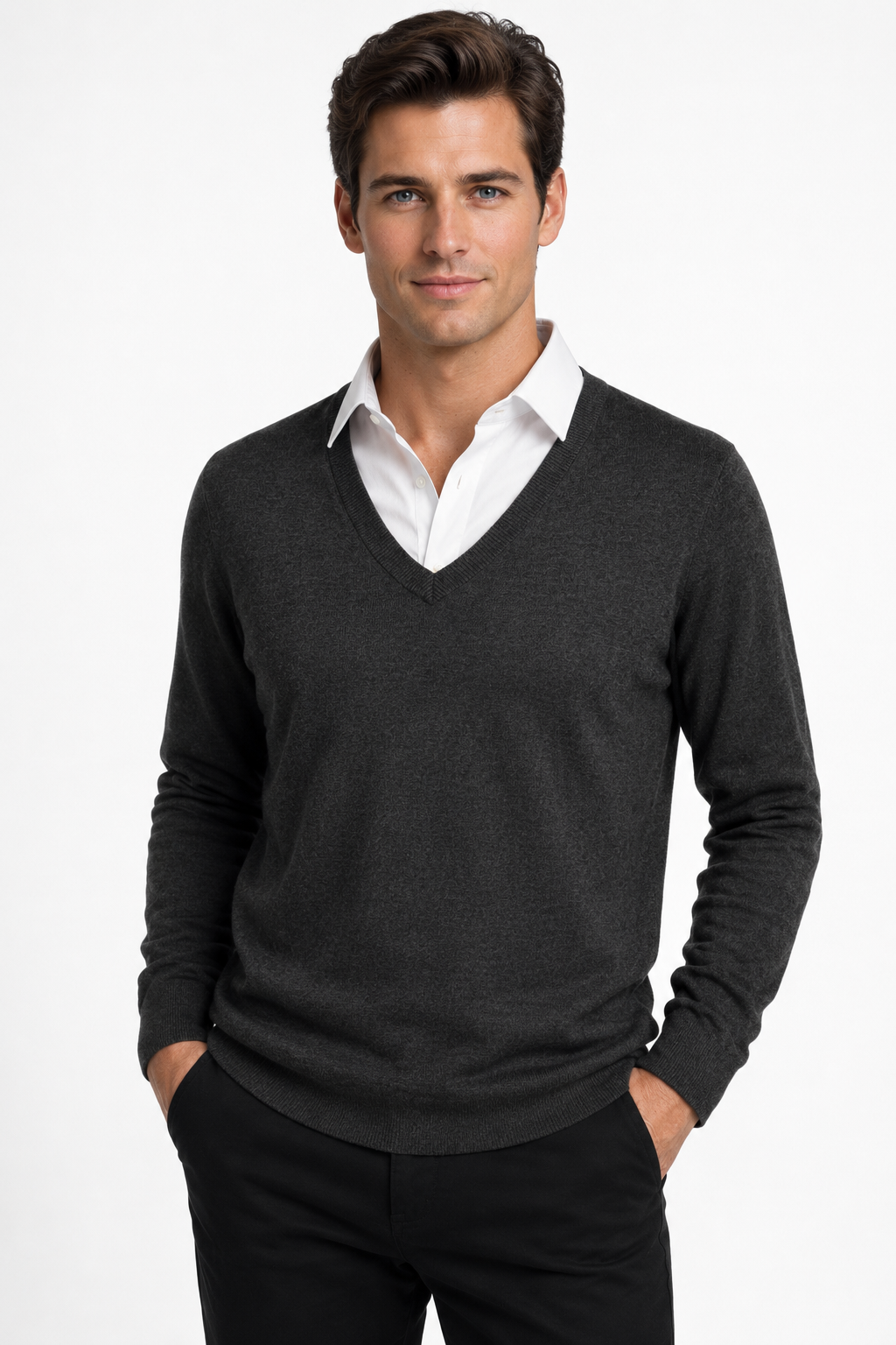 Sovrano Pure wool deep Vee neck pullover Small Cut