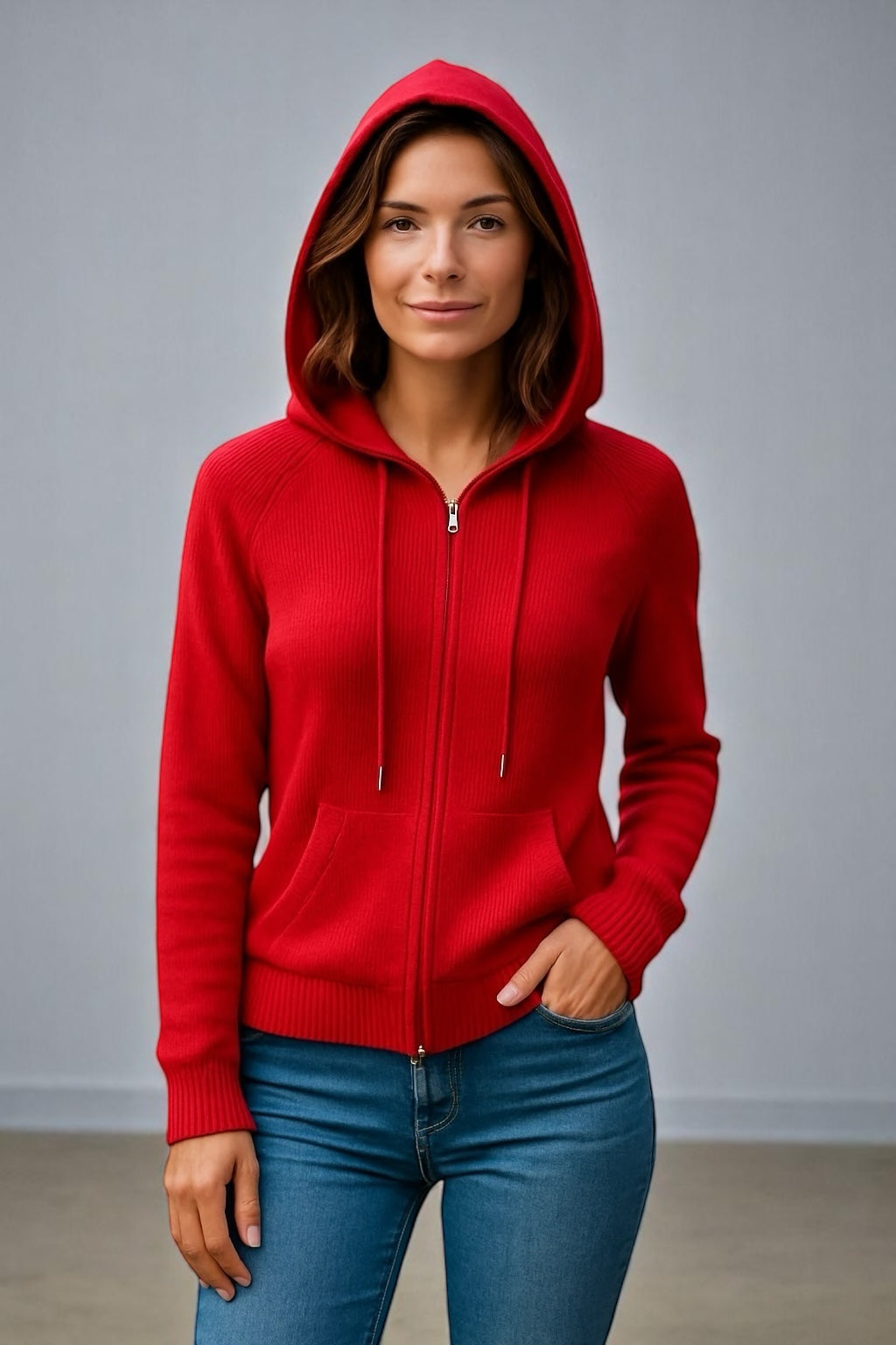 Pure cashmere Full zip hoodie