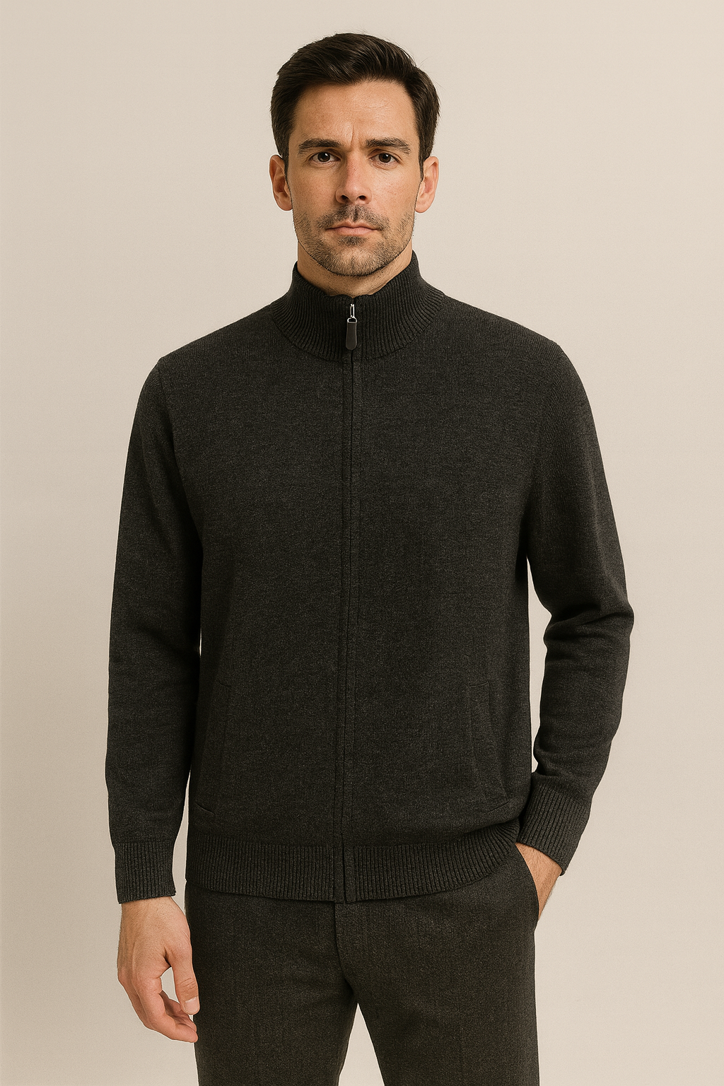 ANSETT GOLD FULL ZIP MERINO / CASHMERE L ONLY