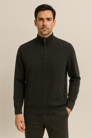 ANSETT GOLD FULL ZIP MERINO / CASHMERE L ONLY