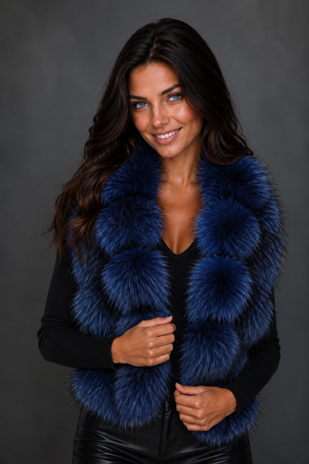 Hand-Knitted Raccoon Fur Scarf