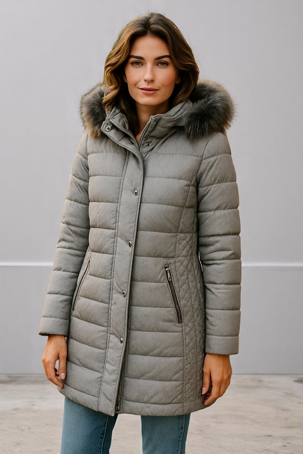 SABENA DETAILED STITCHED TEXTURED DOWN JACKET