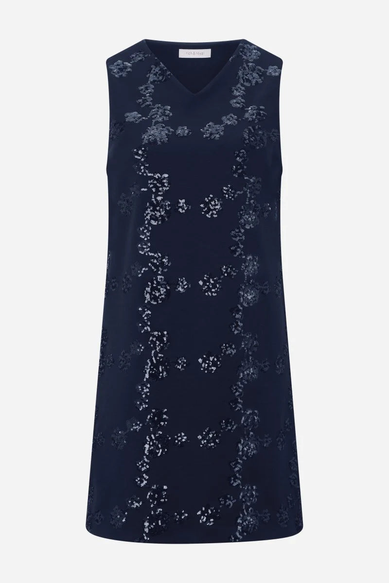 RICH & ROYAL MINI DRESS WITH SEQUIN EMBELLISHMENT