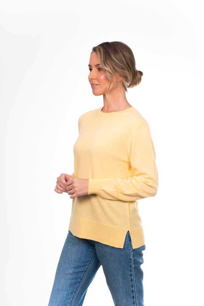 CREW NECK PULLOVER WITH RIBBED TRIMS