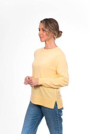 CREW NECK PULLOVER WITH RIBBED TRIMS