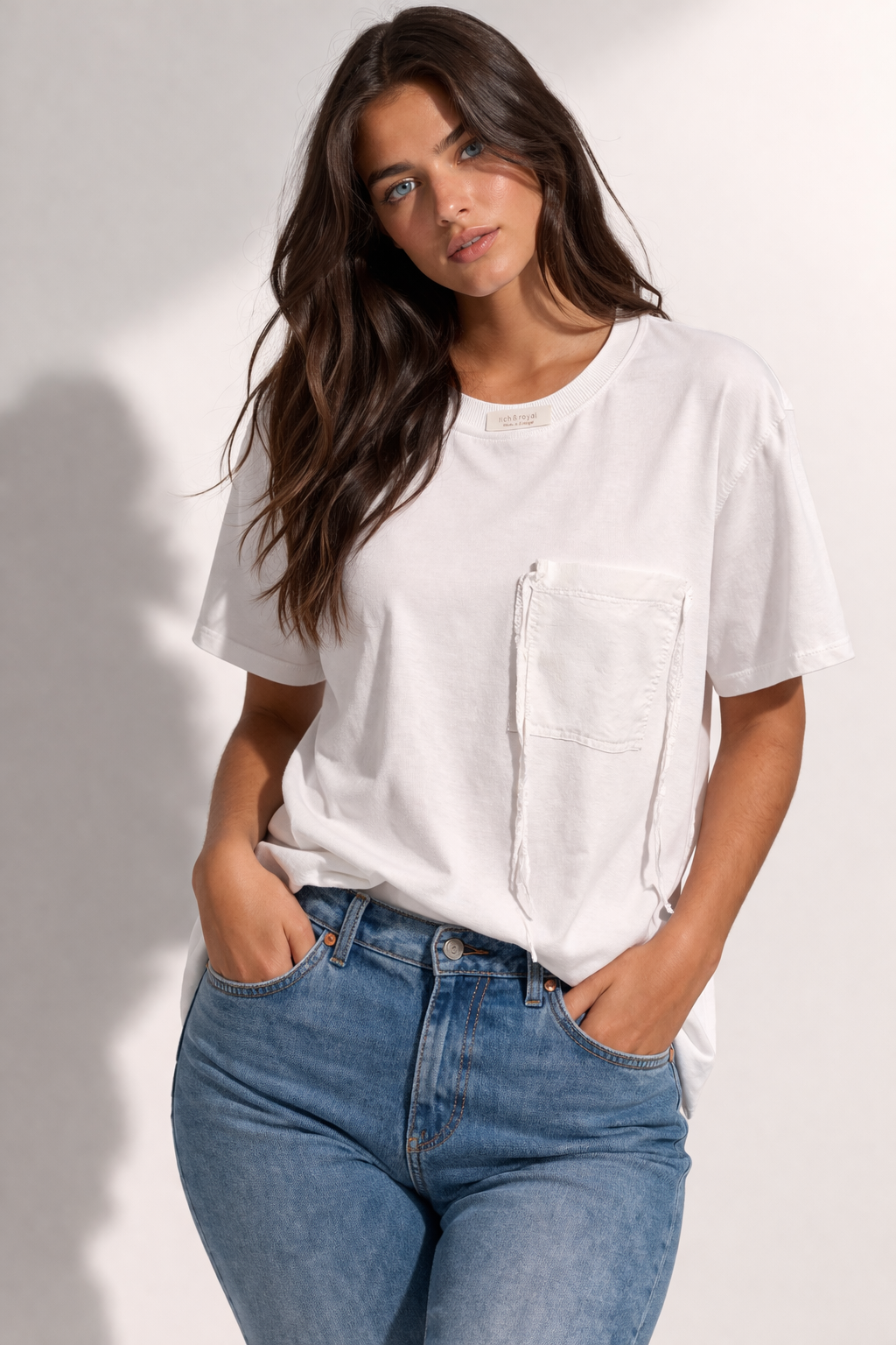 Rich & Royal Organic Cotton T-Shirt in White with Print