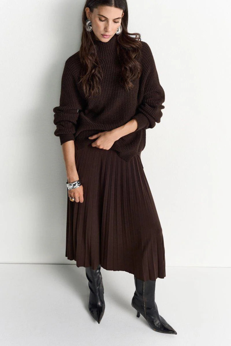 RICH & ROYAL PLEATED SKIRT WITH ELASTIC WAISTBAND