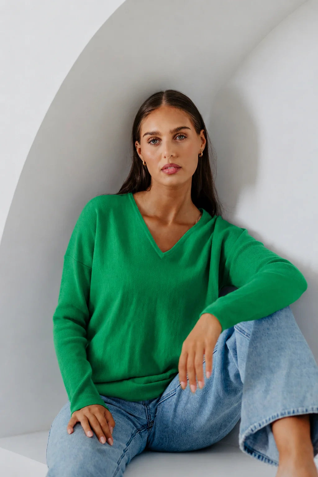 Princess Vee Curve Hem Pullover