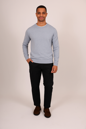 Saddle Shoulder Crew Neck Pullover