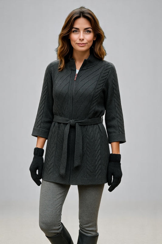 Sovrano tunic with belt and zip