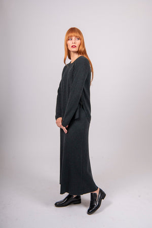 Side Zip Pullover with Curved Hem Bridge & Lord Cashmere / Merino