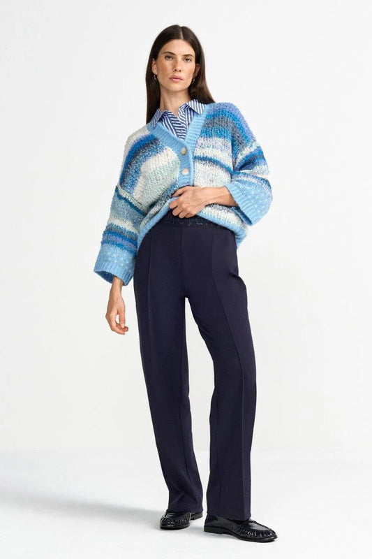 RICH & ROYAL STRETCH TROUSERS WITH DECORATIVE SEAM