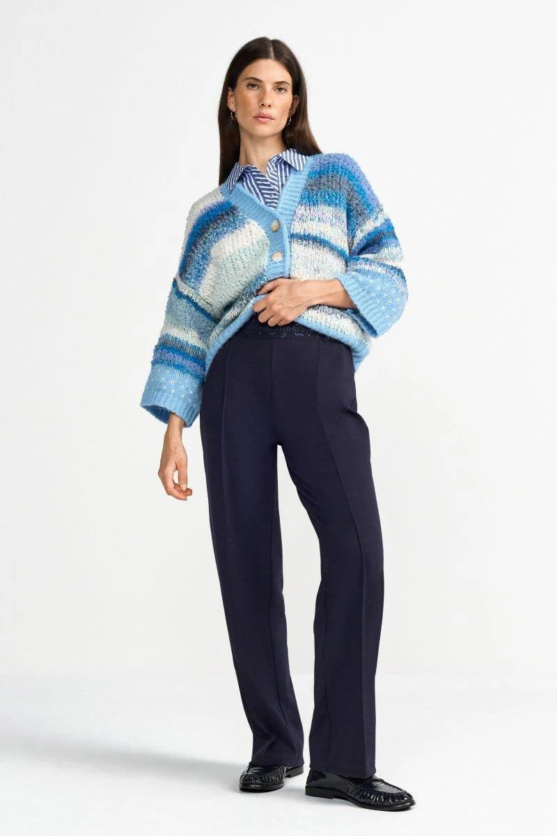 RICH & ROYAL STRETCH TROUSERS WITH DECORATIVE SEAM