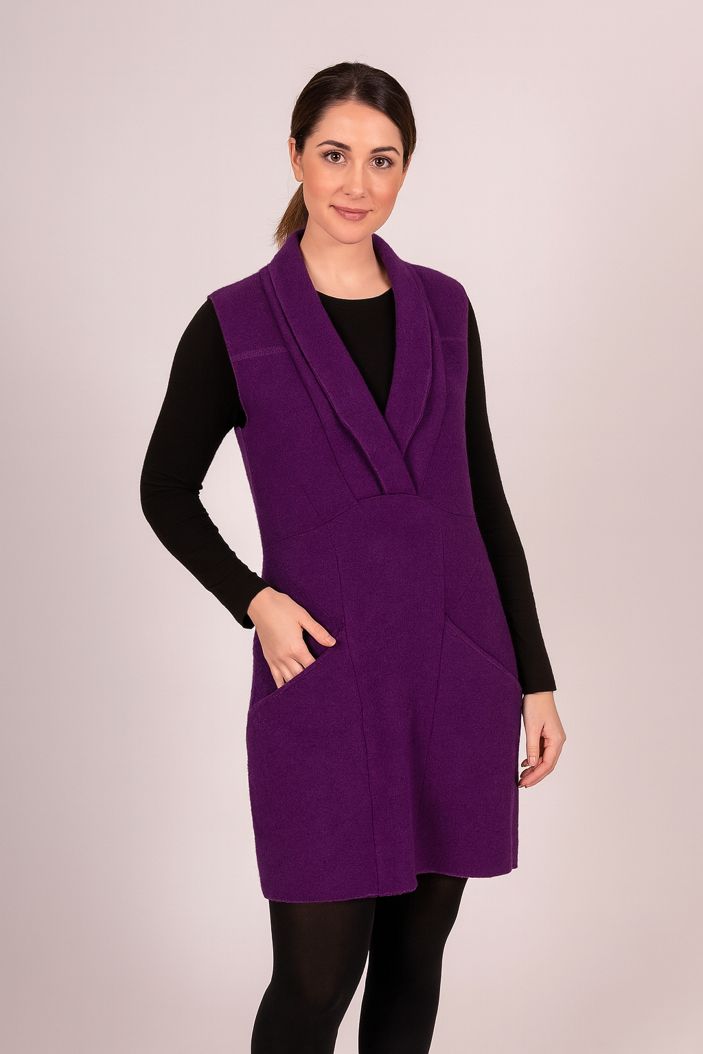 Boiled Wool Vest Tunic