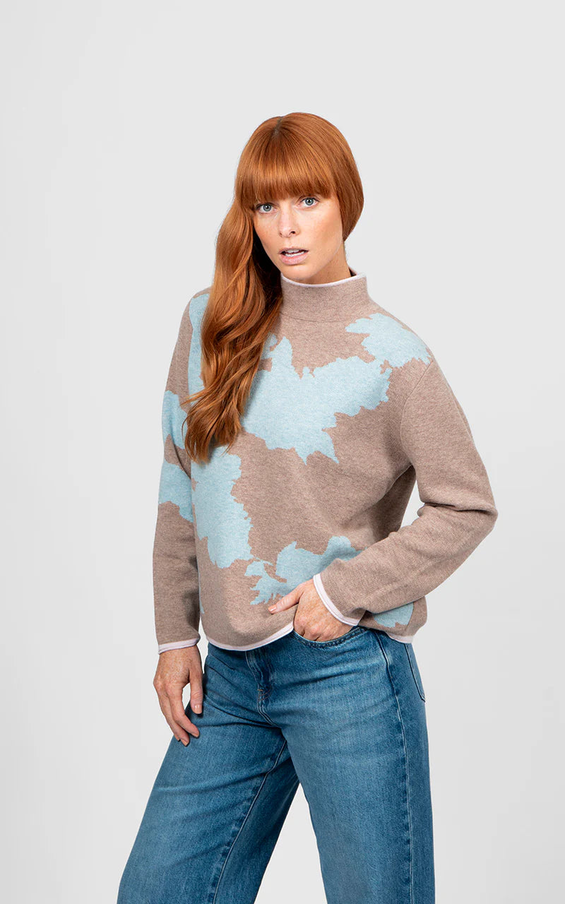 Bridge & Lord - Flower Silhouette Jacquard Pullover