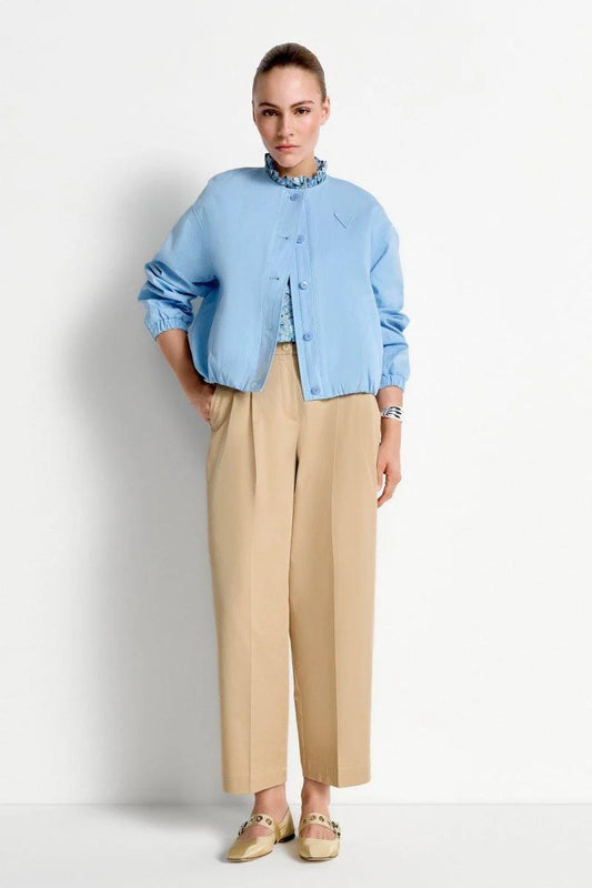 RICH & ROYAL HIGH-WAISTED PLEATED TROUSERS