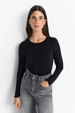 RICH & ROYAL RIBBED TEXTURE LONG SLEEVE