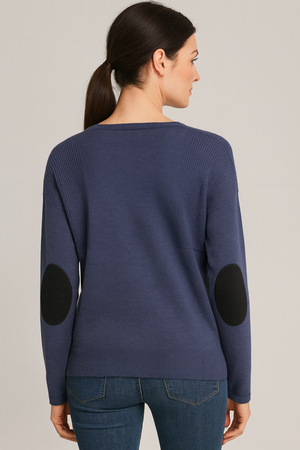 Crew neck with elbows patches and pockets fields