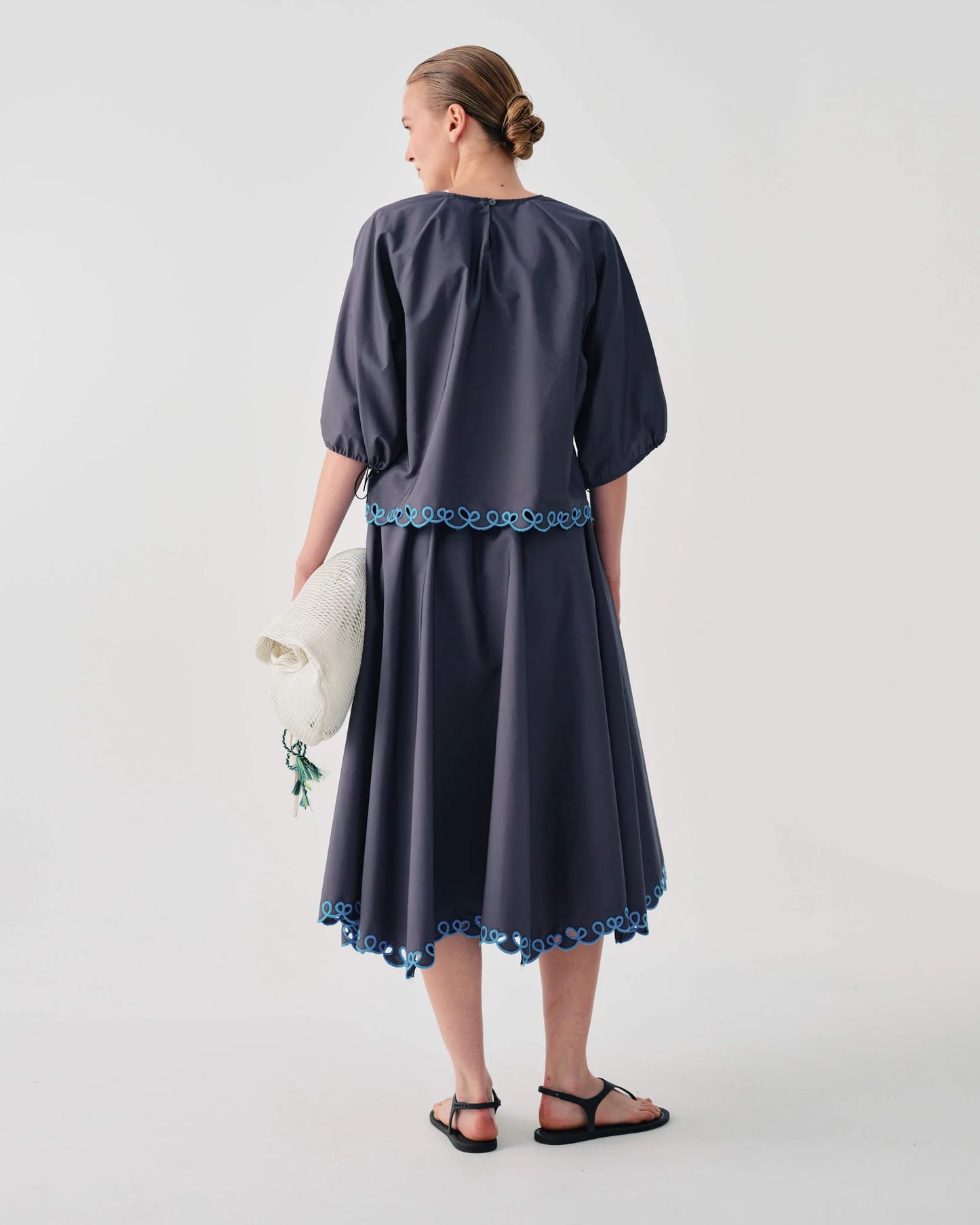 BEATRICE MADE IN ITALY LONG SKIRT WITH EMBROIDERED HEM