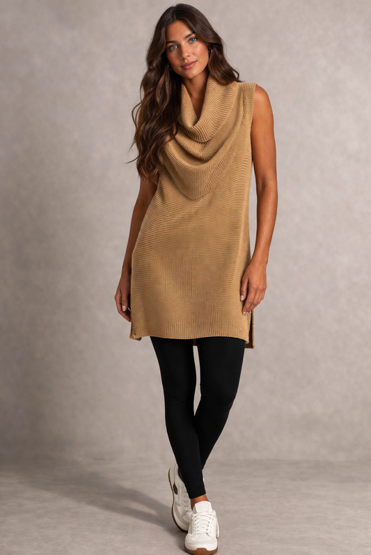 BELLA DAHL MOCK NECK SWEATER VEST TUNIC