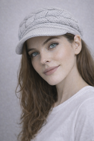 Ribbed Knit Beret Hat with Thermal Lining