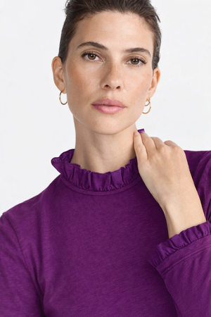 RICH & ROYAL RUFFLED NECK LONG SLEEVE MADE IN PORTUGAL