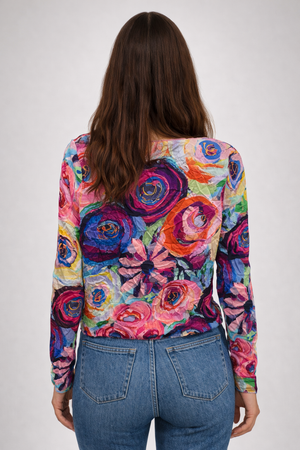 RICH & ROYAL PRINTED CRINKLE BLOUSE