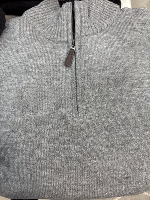 ANSETT Gold Cashmere merino Slim Fitted High Neck Half Zip
