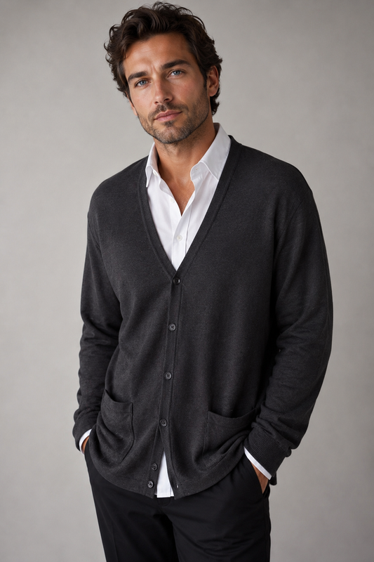 LONG SLEEVE V-NECK CARDIGAN WITH POCKETS