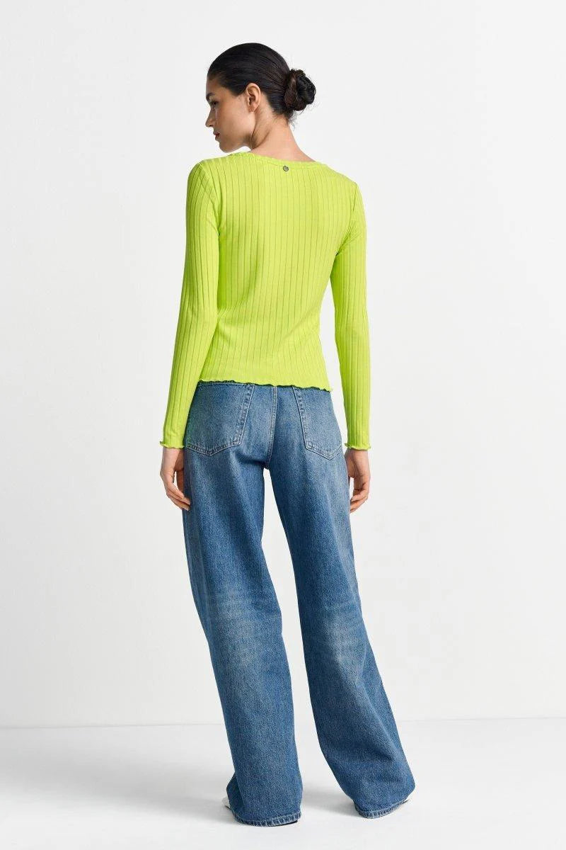 RICH & ROYAL RIBBED TEXTURE LONG SLEEVE
