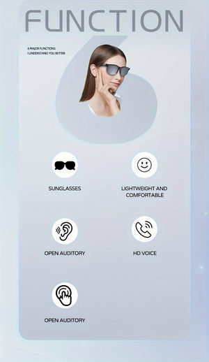 Smart Fashion Glasses with Built-In Speaker & Mic