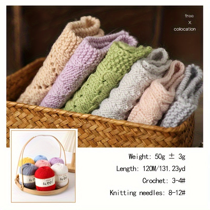 100% Pure Wool, Soft Knitting Crochet Yarn 50g