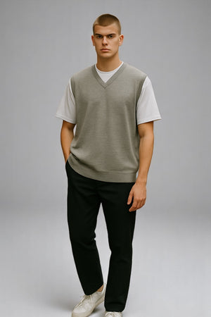 Sovrano Vest Deep vee neck Pure Merino Wool
