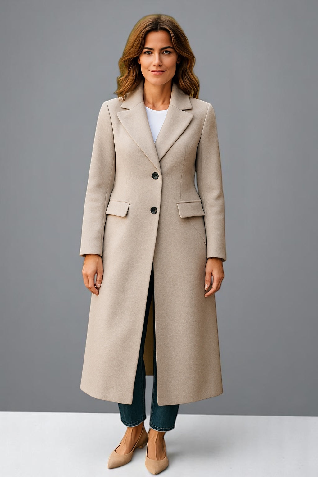 SABENA Long Jacket White left in Size 10 only