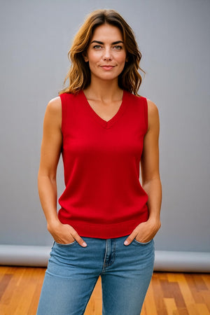 Sovrano Vest Deep vee neck Pure Merino Wool