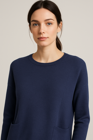 Crew neck with elbows patches and pockets fields